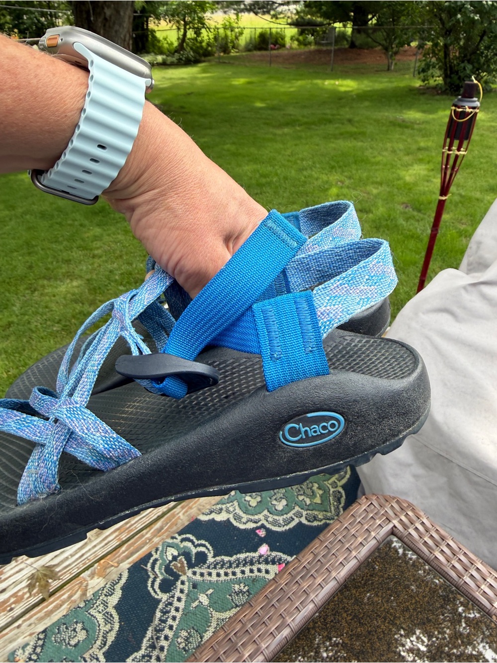 Chaco women's Blue and Teal Strappy Adjustable Sandals